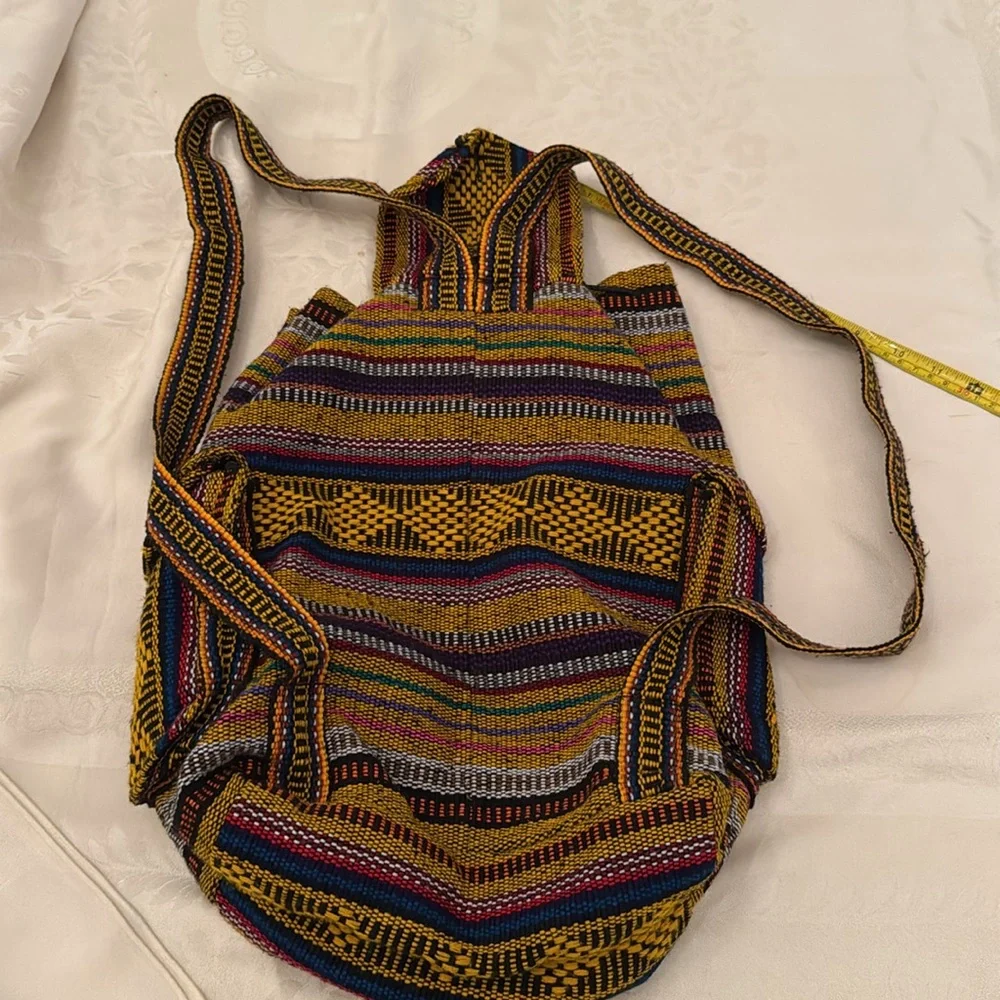 Playa del Carmen, Mex, Mr Pinzon artisan, Colorful Striped Backpack (mlb)
